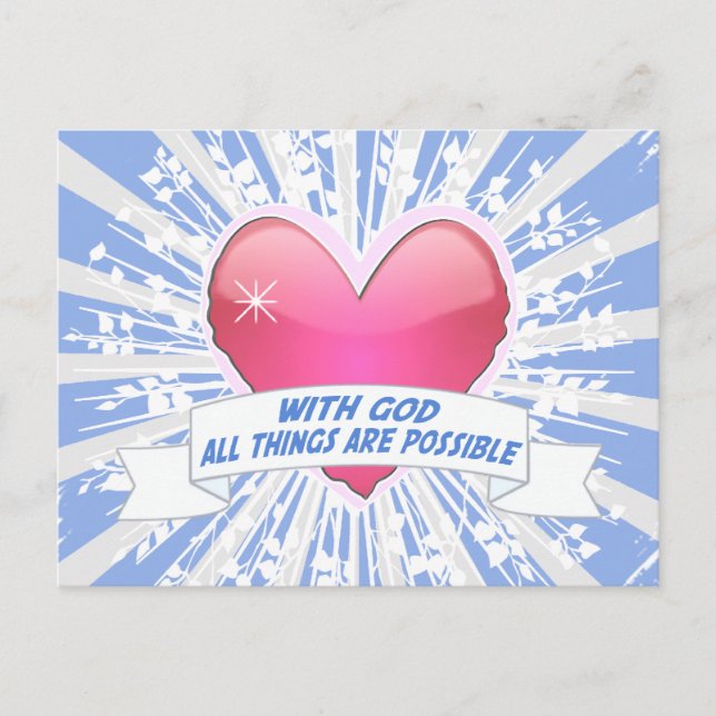Carte Postale Avec Dieu, tout est possible (Devant)