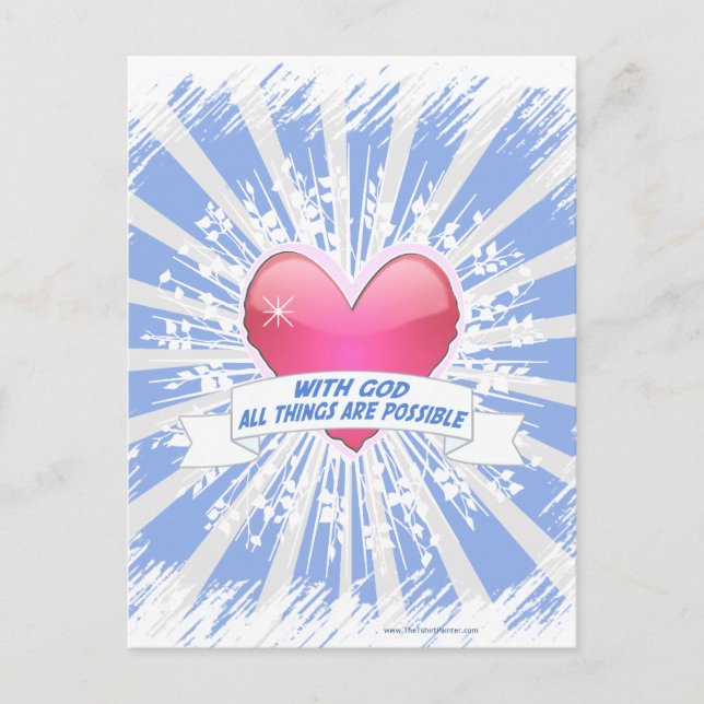 Carte Postale Avec Dieu toutes choses sont possibles (Devant)