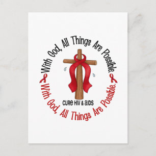 Carte Postale AVEC DIEU TRAVERSER SIDA / VIH T-shirts & cadeaux