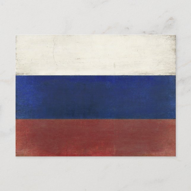 Carte postale avec Dirty Vintage Drapeau de Russie (Devant)