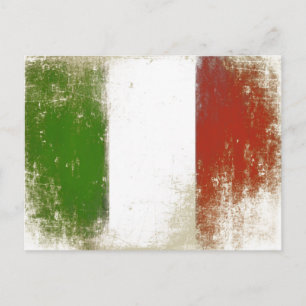 Carte postale avec Dirty Vintage Drapeau d'Italie