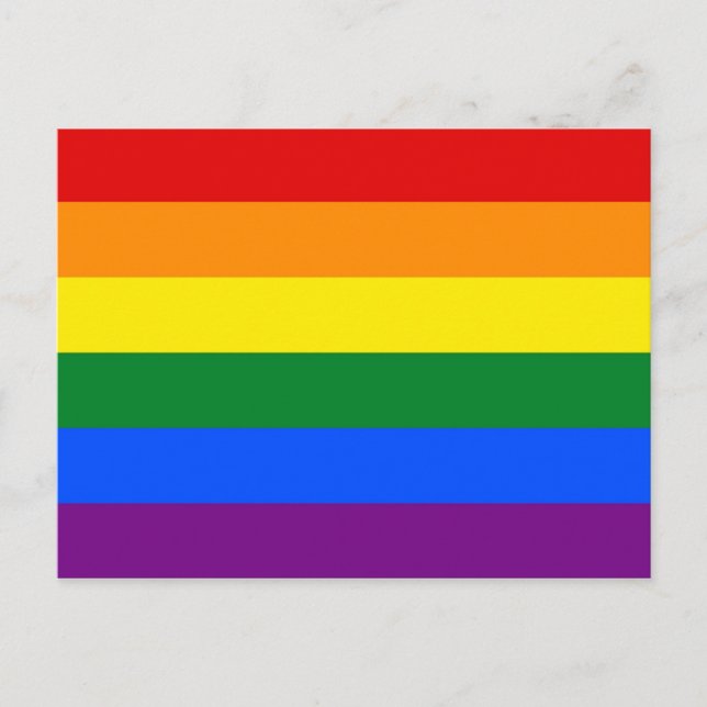 Carte postale avec drapeau arc-en-ciel LGBT (Devant)