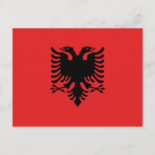 Carte postale avec Drapeau d'Albanie