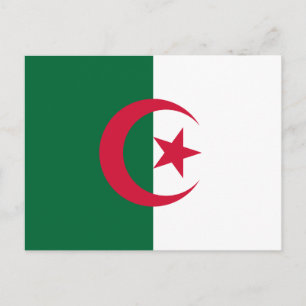 Carte postale avec Drapeau de l'Algérie