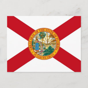 Carte postale avec drapeau de l'État de Floride -