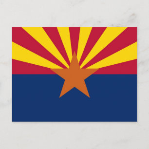 Carte postale avec Drapeau de l'Etat de l'Arizona