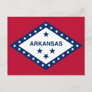 Carte postale avec Drapeau de l'État de l'Arkansas