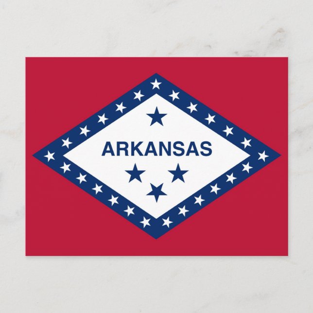 Carte postale avec Drapeau de l'État de l'Arkansas (Devant)