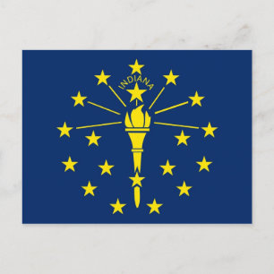 Carte postale avec drapeau de l'état de l'Indiana