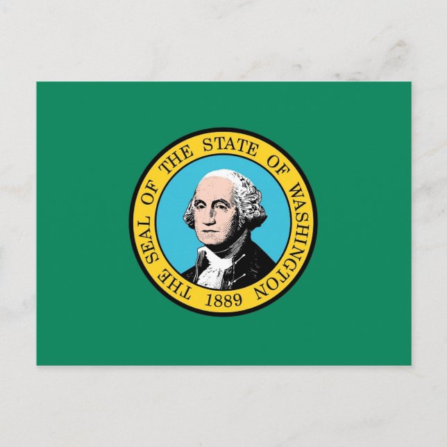 Carte postale avec Drapeau de l'Etat de Washington (Devant)