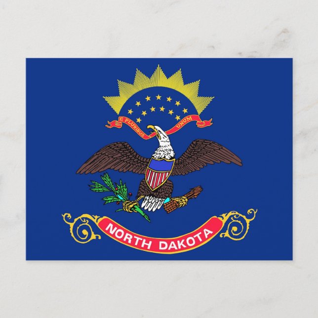 Carte postale avec drapeau de l'État du Dakota du  (Devant)