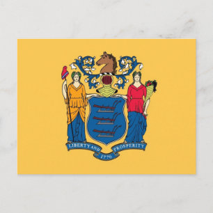 Carte postale avec drapeau de l'État du New Jersey