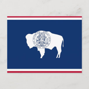 Carte postale avec Drapeau de l'Etat du Wyoming -