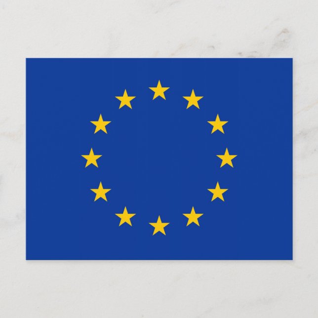 Carte postale avec drapeau de l'Union européenne (Devant)