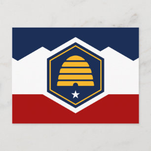 Carte postale avec Drapeau de l'Utah, USA