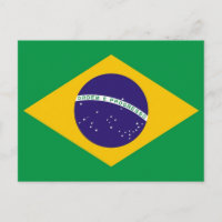 Carte postale avec drapeau du Brésil