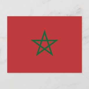 Carte postale avec drapeau du Maroc