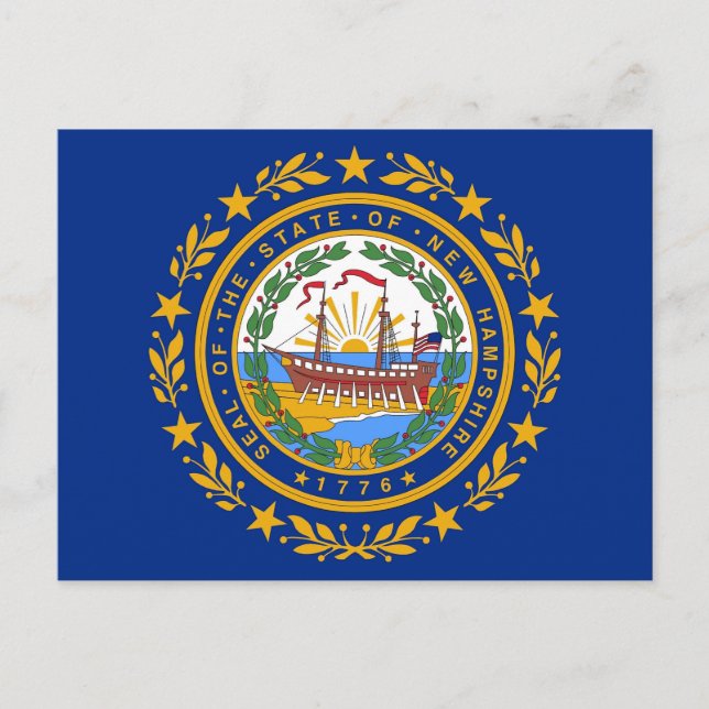 Carte postale avec Drapeau du New Hampshire State  (Devant)