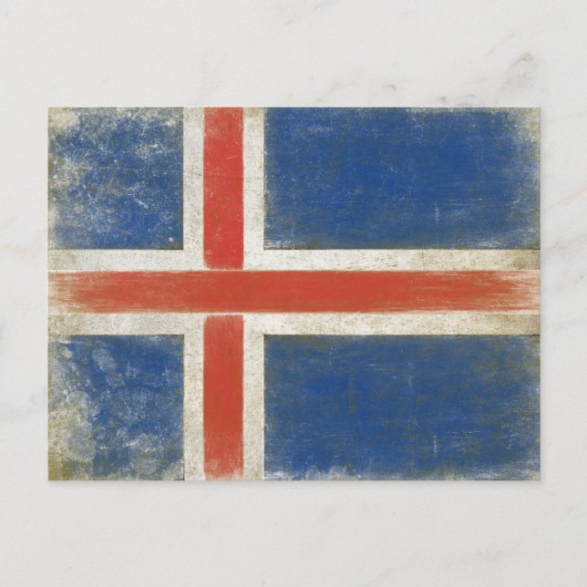 Carte postale avec drapeau en détresse d'Islande (Devant)