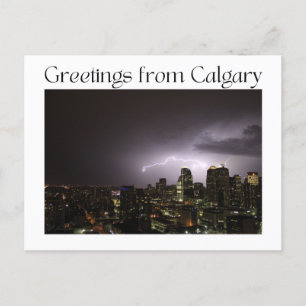 Carte postale avec éclair au-dessus de Calgary