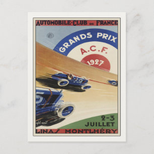 Carte Postale Avec Grand Prix Vintage Et Poster Im