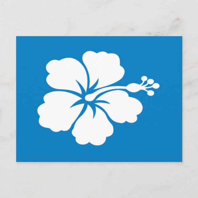 Carte postale avec hibiscus bleu-blanc (Devant)