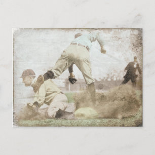 Carte postale avec impression de baseball Vintage