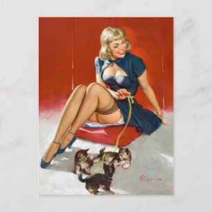 Carte Postale Avec Kittens Pin Up