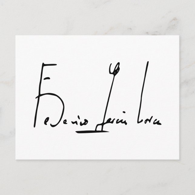 Carte postale avec la signature de Federico García (Devant)