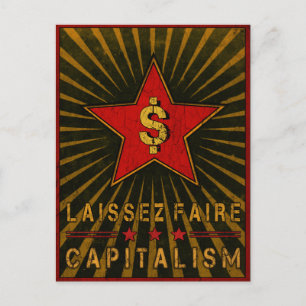 Carte postale avec laissez Faire Capitalisme Salut