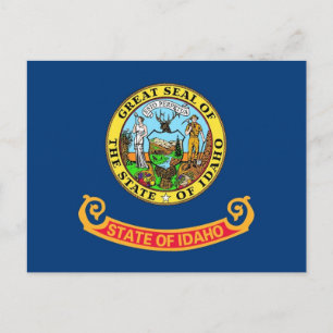 Carte postale avec le drapeau de l'État de l'Idaho