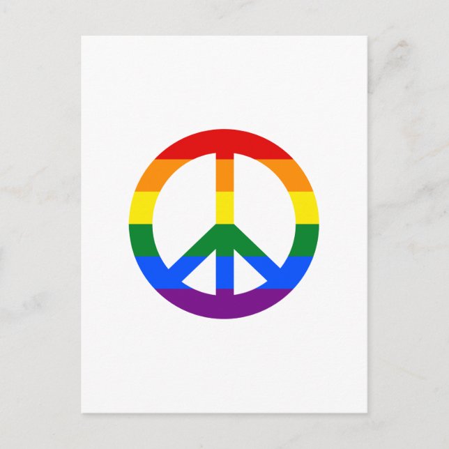 Carte postale avec le signe de la paix LGBT (Devant)