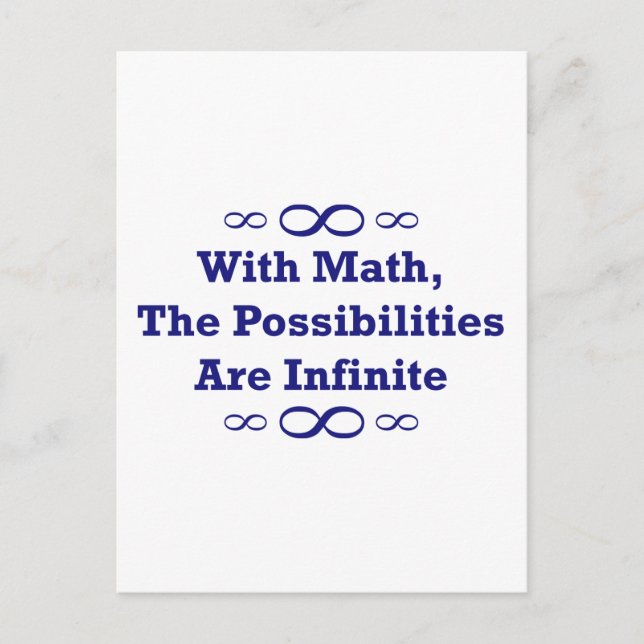 Carte Postale Avec Les Maths, Les Possibilités Sont Infinies (Devant)