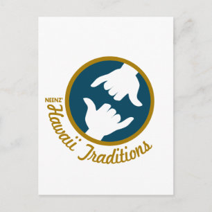 Carte postale avec logo Hawaii Traditions