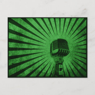 Carte postale avec microphone Vintage Cool