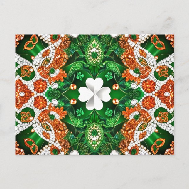 Carte postale avec motif de couleurs d'Irlande (Devant)