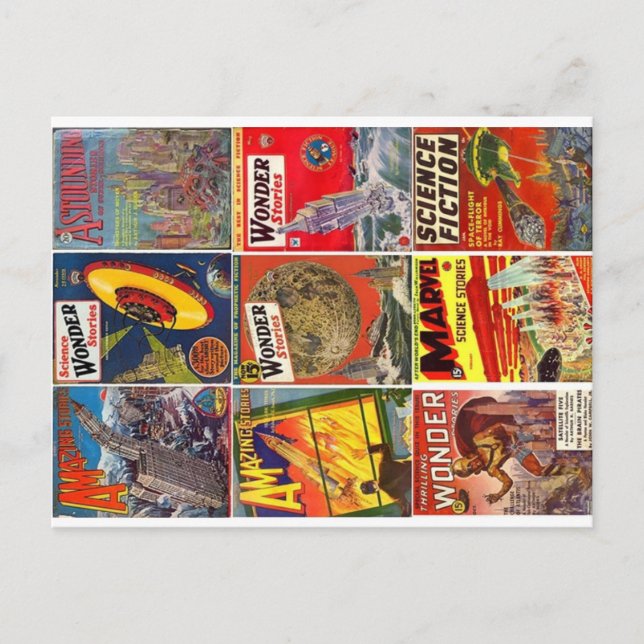 Carte postale avec neuf couvertures classiques de  (Devant)