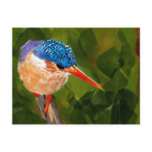 Carte postale avec oiseau glacé à la main