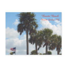 Carte postale avec palmiers sur la plage