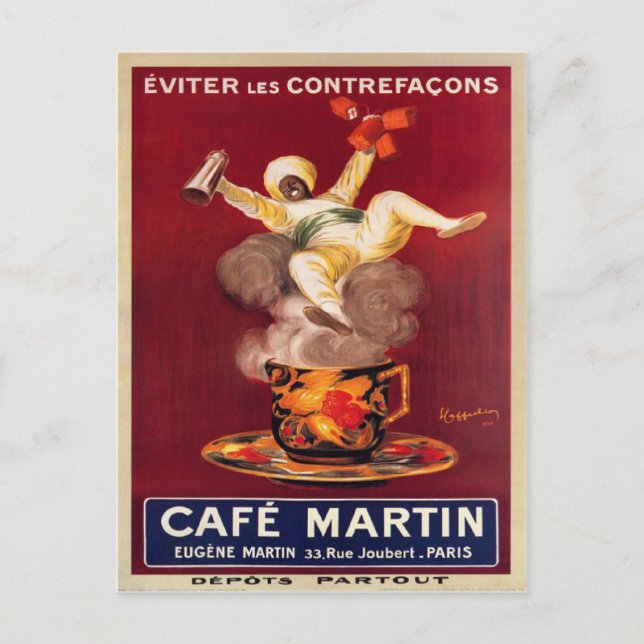 Carte Postale Avec Poster Annonce Vintage (Devant)