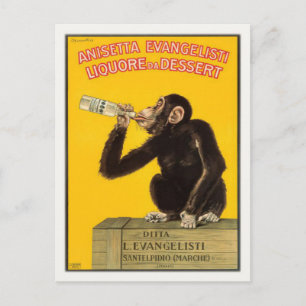 Carte postale avec Poster de Singe Potable
