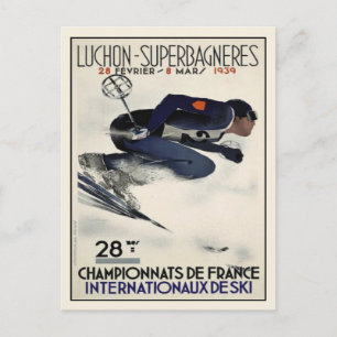 Carte postale avec Poster de ski Cool de France