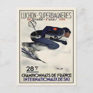 Carte postale avec Poster de ski Cool de France