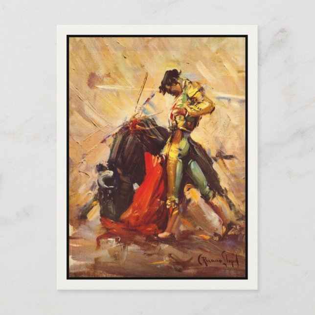 Carte Postale Avec Poster Vintage Bull Fighting (Devant)