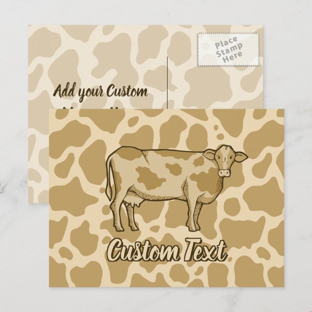 Carte postale avec profil de vache (Devant / Derrière)