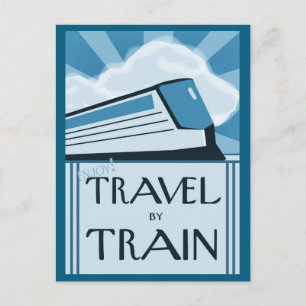 Carte postale avec Retro Train Travel Poster