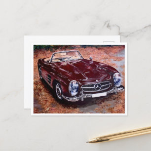 Carte postale avec Retro Vintage Black Car Peintur