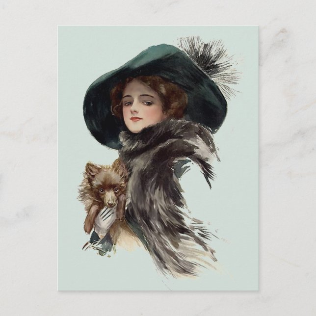 Carte Postale Avec son chien (Devant)