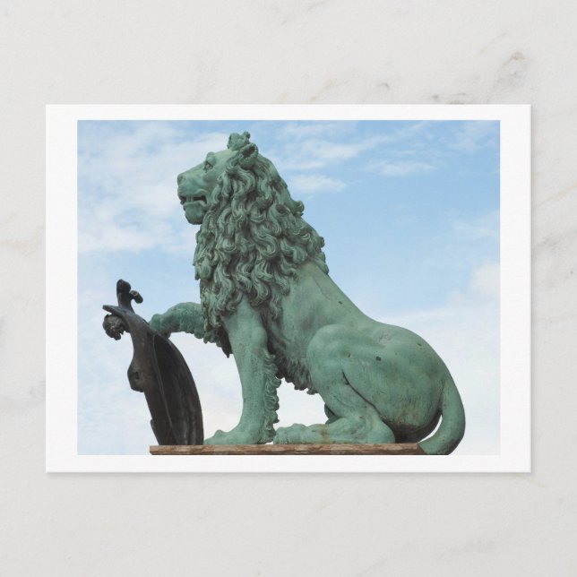 Carte postale avec Statue Lion (Devant)