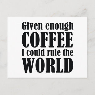 Carte Postale Avec Suffisamment De Café Je Pourrais Diriger Le M